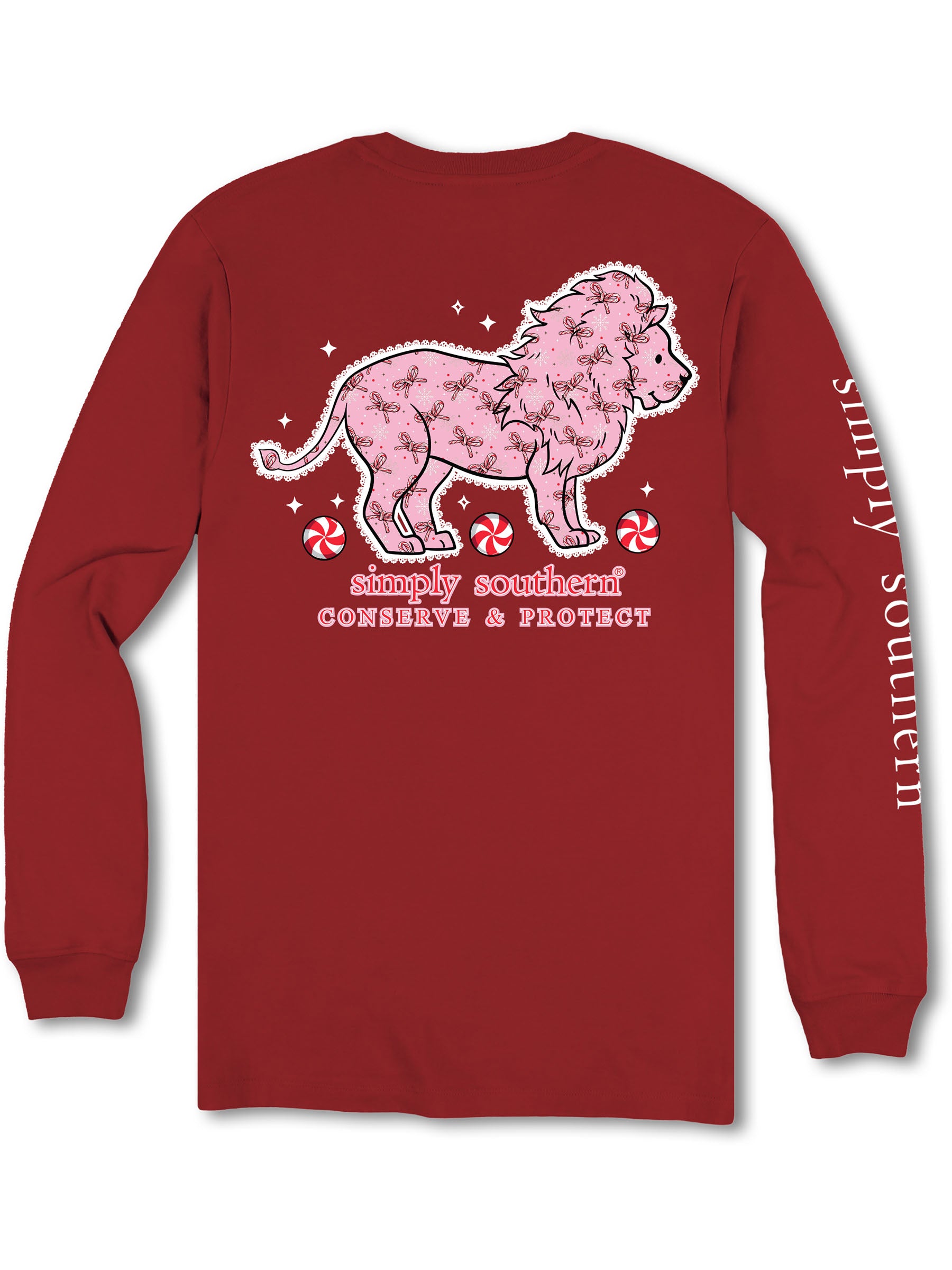 Simply Southern Lion Tracker Candy Holiday Long Sleeve T-Shirt