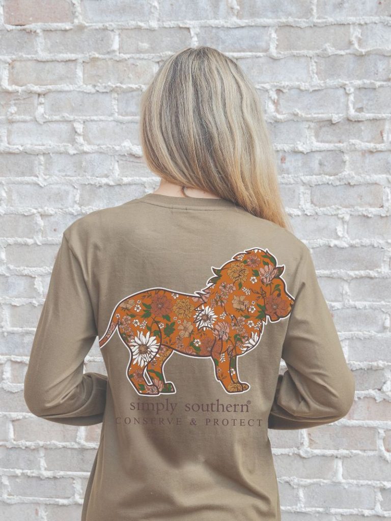 Simply Southern Lion Tracker Wild Tulepo Long Sleeve T-Shirt