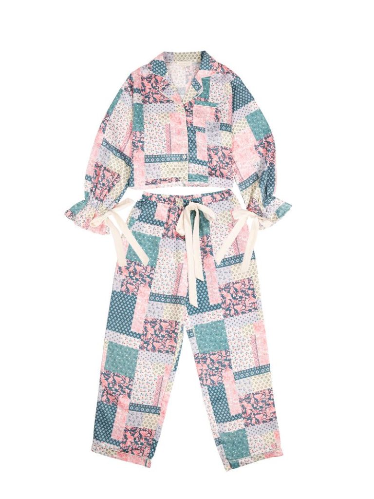 Simply Southern Quilted Pattern PJ Pants &amp; Long Sleeve T-Shirt Set