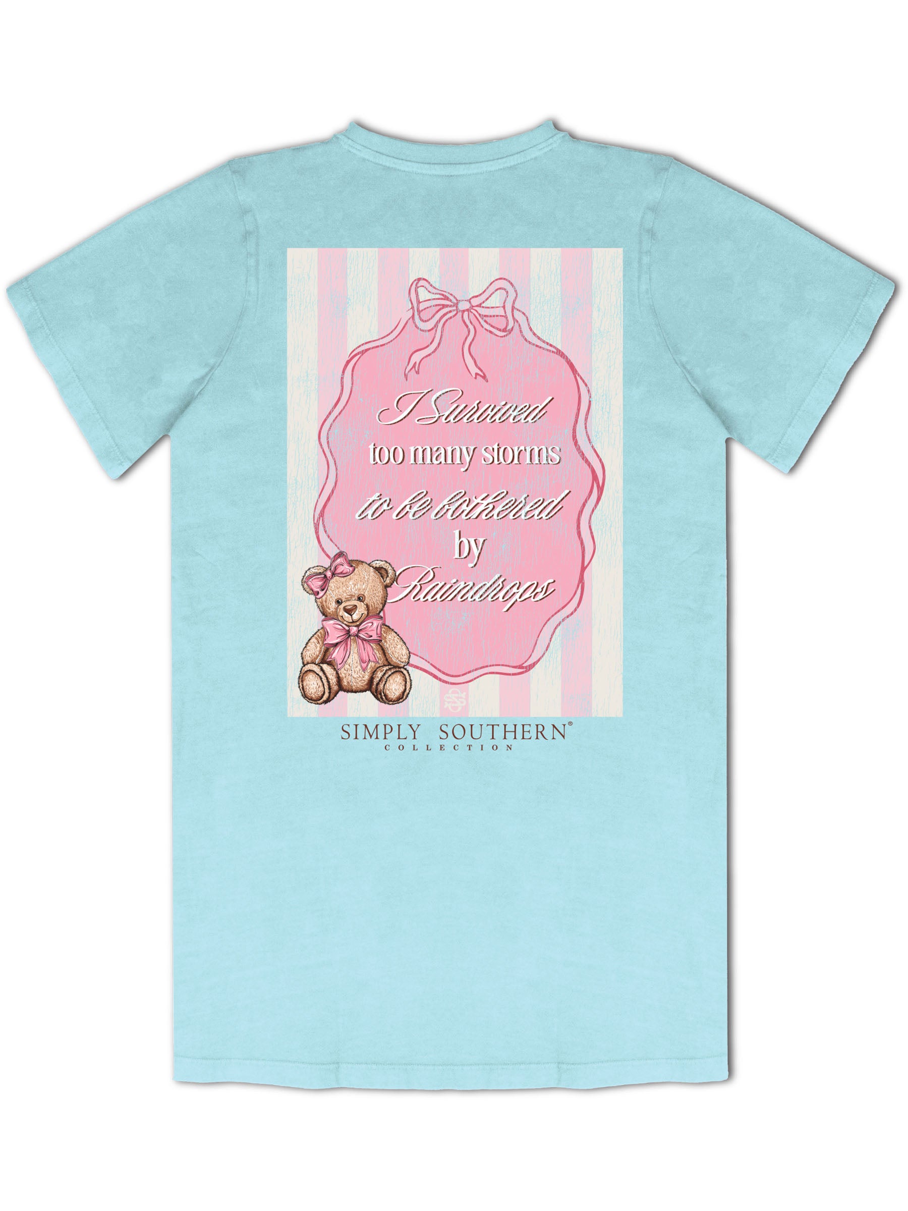 Simply Southern Too Many Storms Washed Aqua T-Shirt