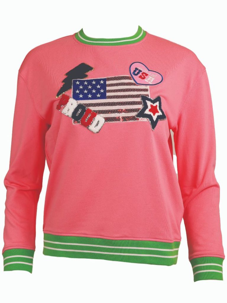 Simply Southern USA Flag Varsity Crew Sweatshirt