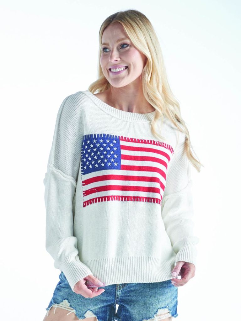 Simply Southern Classic USA Long Sleeve Sweater Top