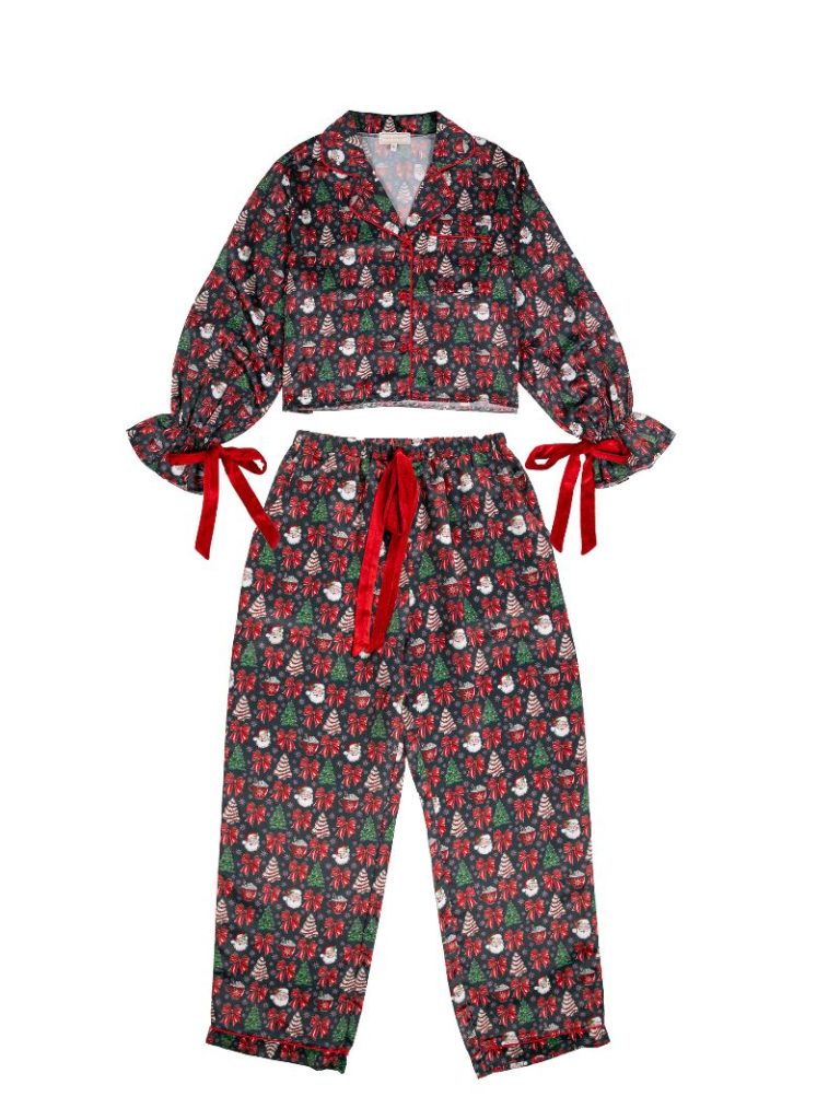 Simply Southern Tree Santa Holiday PJ Pants &amp; Long Sleeve T-Shirt Set