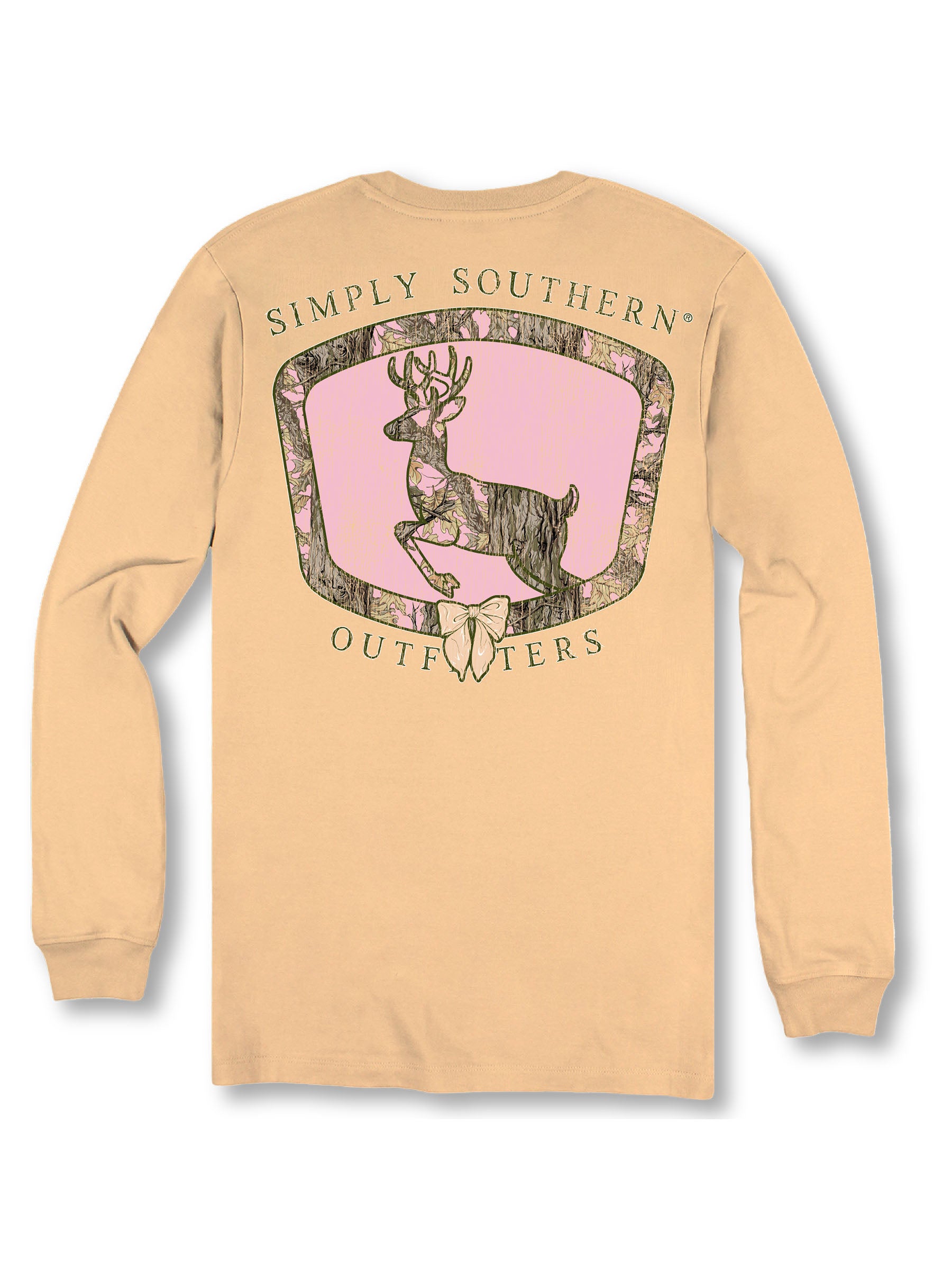 Simply Southern Pink Camo Deer Long Sleeve T-Shirt