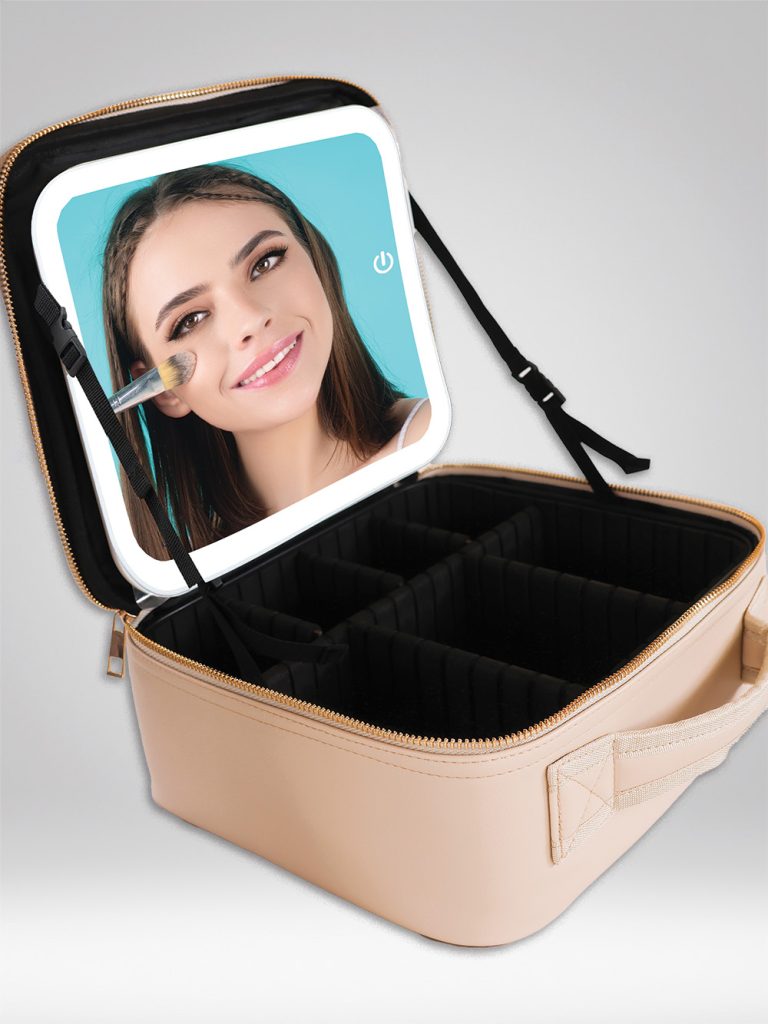 Simply Southern Leather Makeup Travel Case Bag With LED Mirror Light