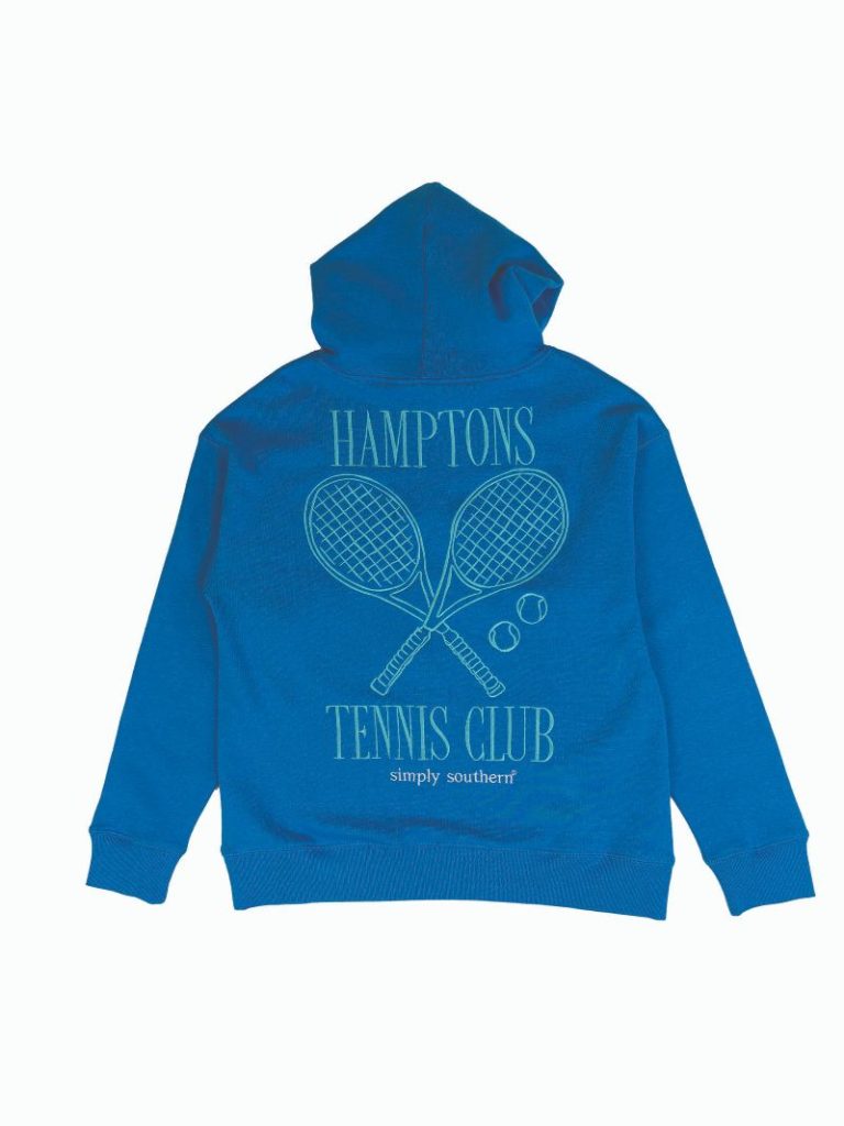 Simply Southern Tennis Embroidered Long Sleeve Hoodie