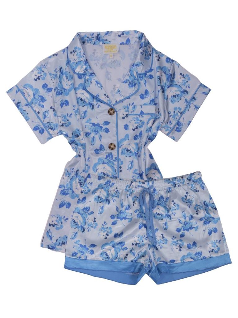 Simply Southern Silk Button PJ Shorts &amp; T-Shirt Set