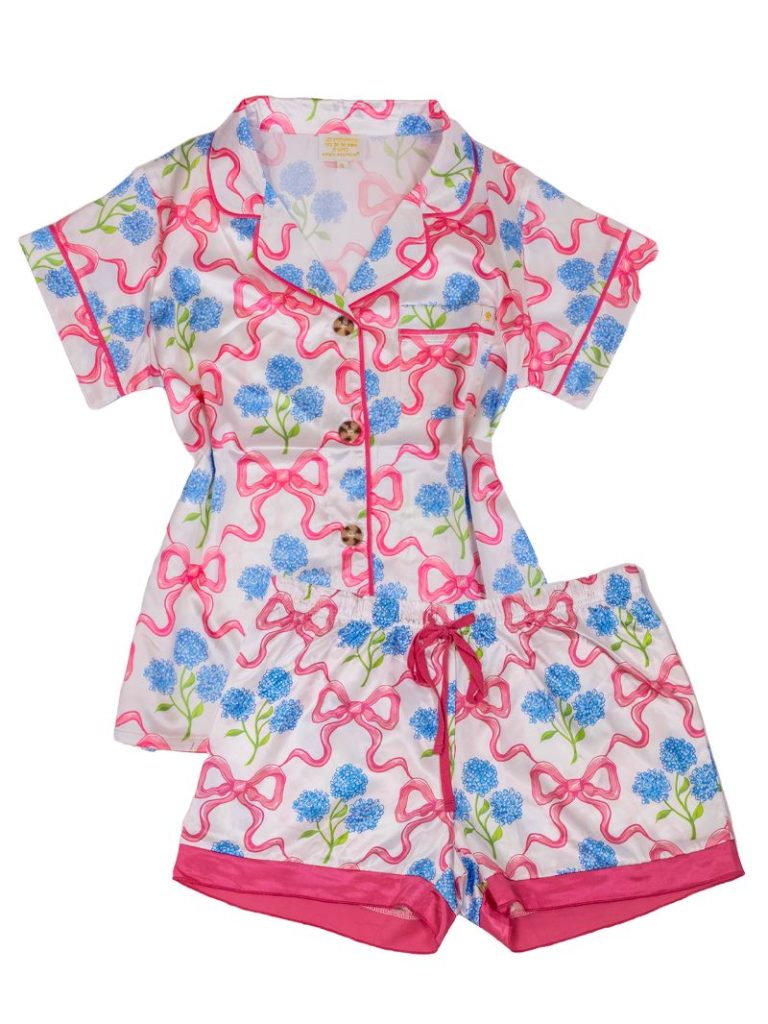 Simply Southern Silk Button PJ Shorts &amp; T-Shirt Set