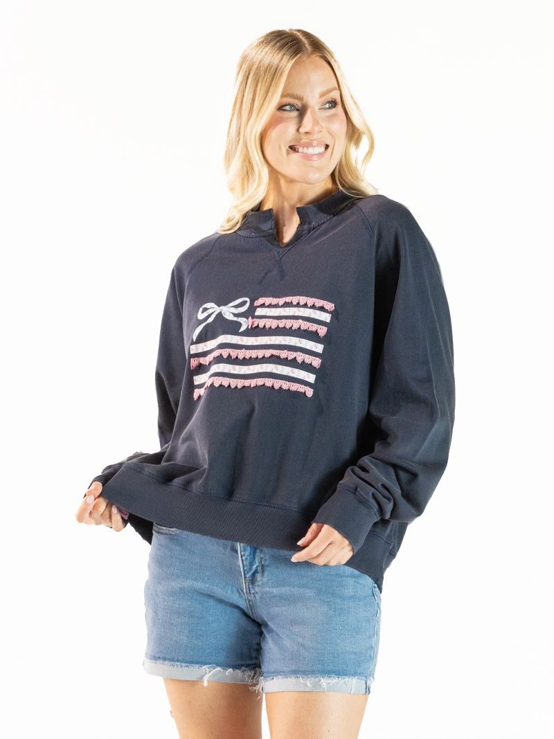 Simply Southern USA Ribbon Summer Crew Sweatshirt