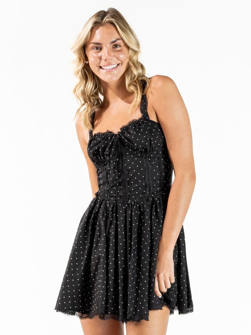 Simply Southern 0126 Black Dots Dress