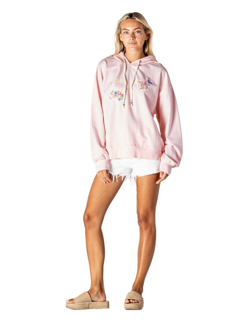 Simply Southern Floral Pink Applique Hoodie