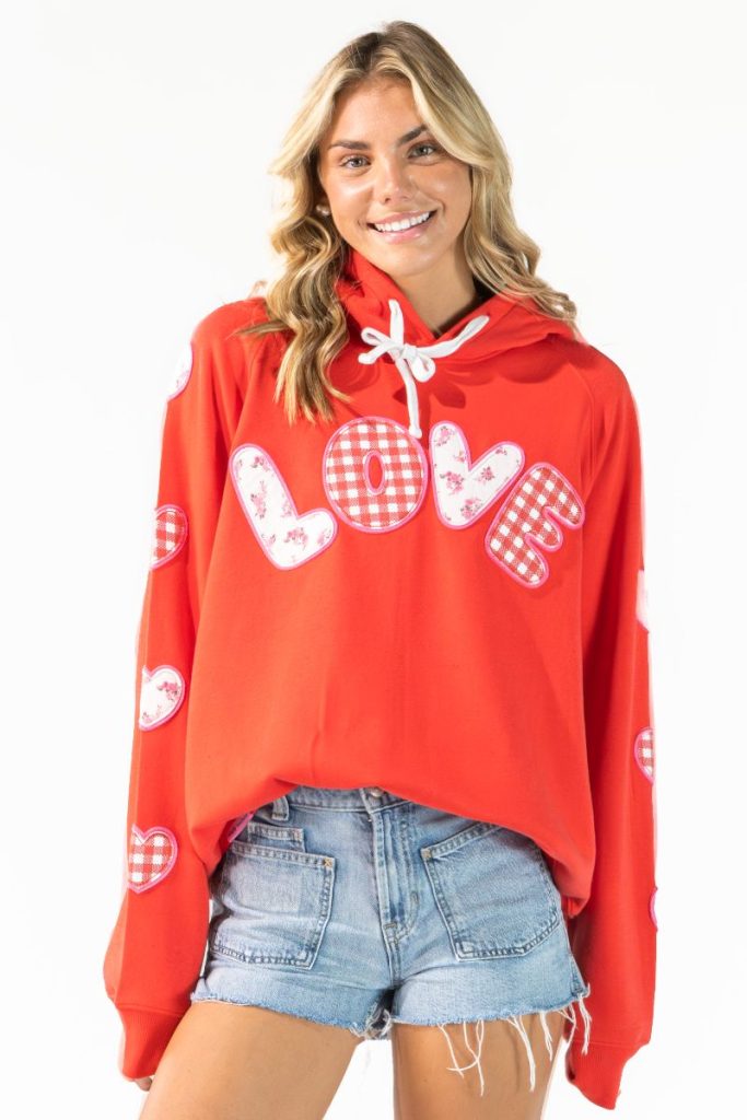 Simply Southern XOXO Love Patch Long Sleeve Hoodie
