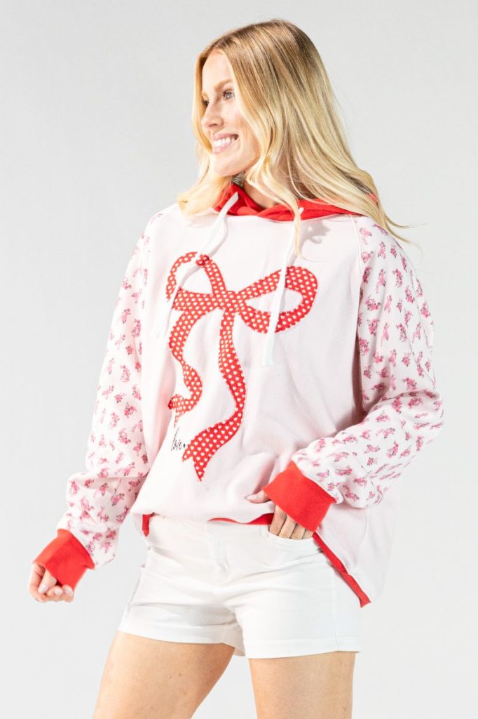 Simply Southern XOXO Love Ribbon Long Sleeve Hoodie