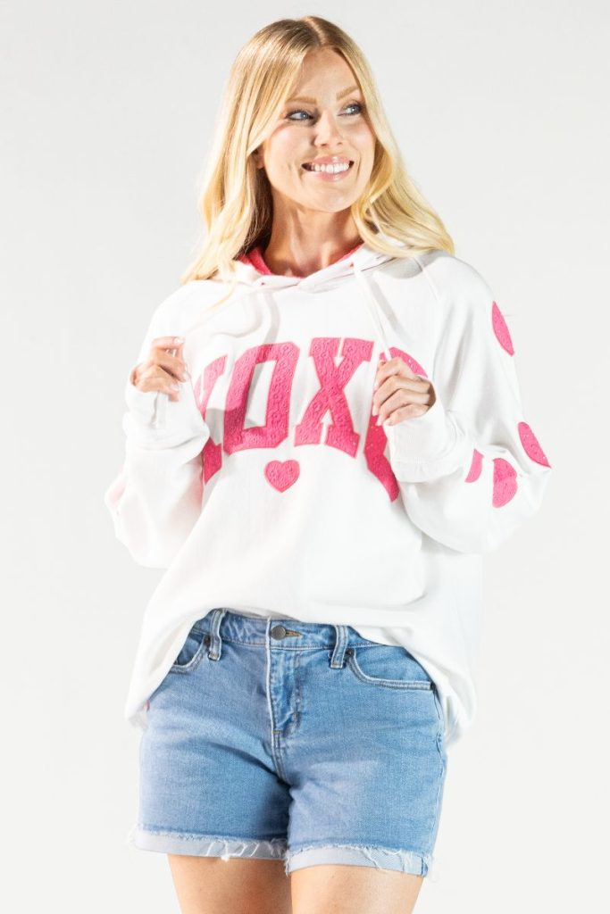 Simply Southern XOXO Heart Long Sleeve Hoodie