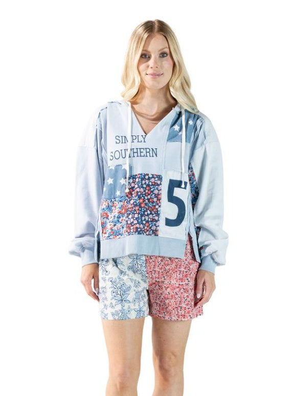 Simply Southern USA Patchwork Hoodie