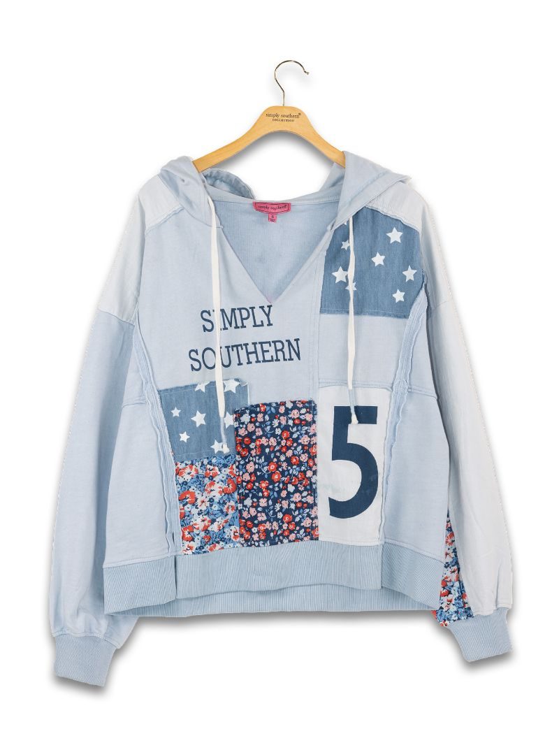Simply Southern USA Patchwork Hoodie