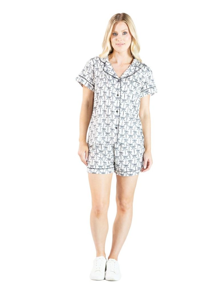 Simply Southern 0126 Button PJ Shorts &amp; T-Shirt Set