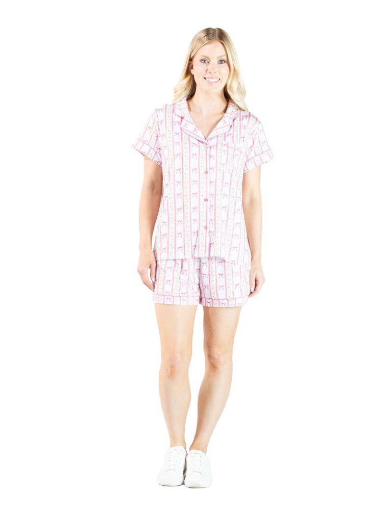 Simply Southern 0126 Button PJ Shorts &amp; T-Shirt Set