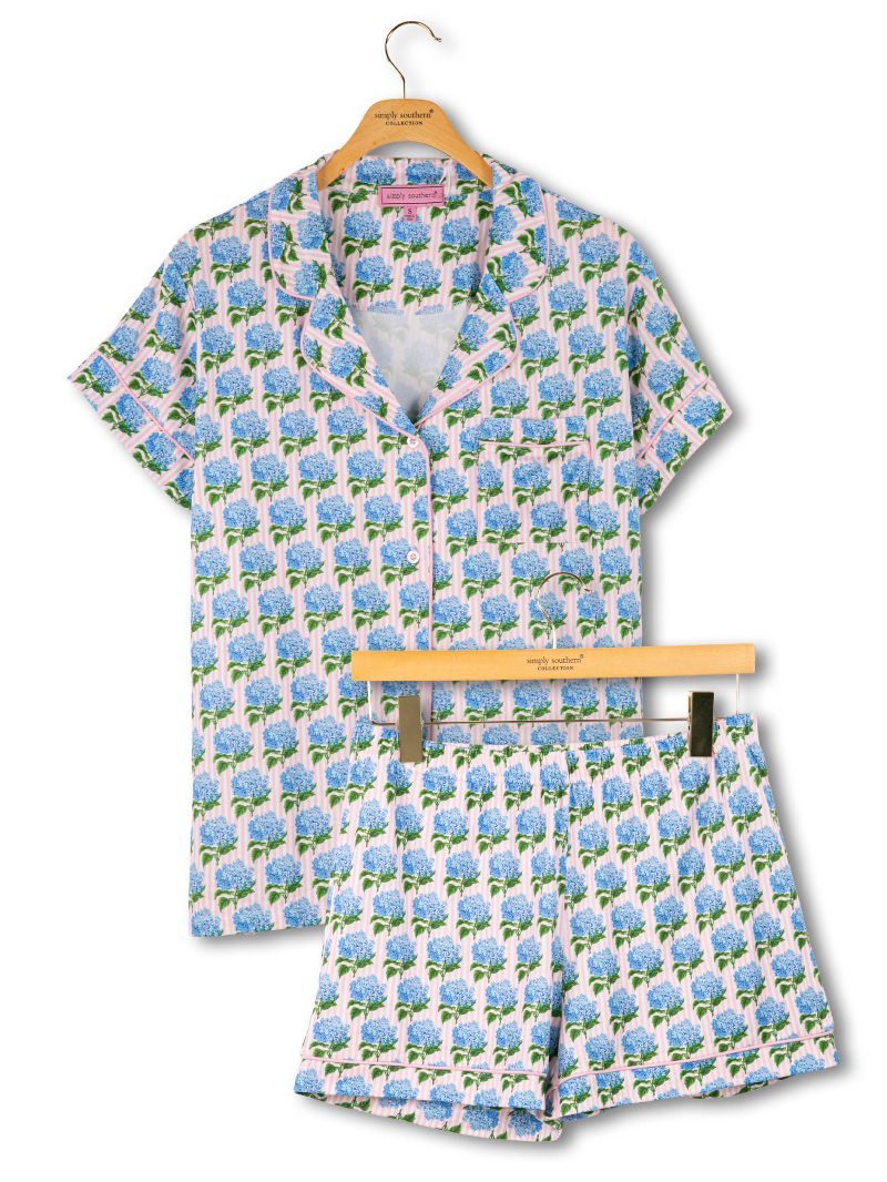 Simply Southern 0126 Button PJ Shorts &amp; T-Shirt Set