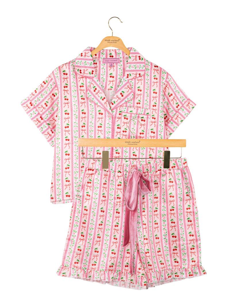 Simply Southern 0126 Soft Silk T-Shirt &amp; Shorts Pj Set