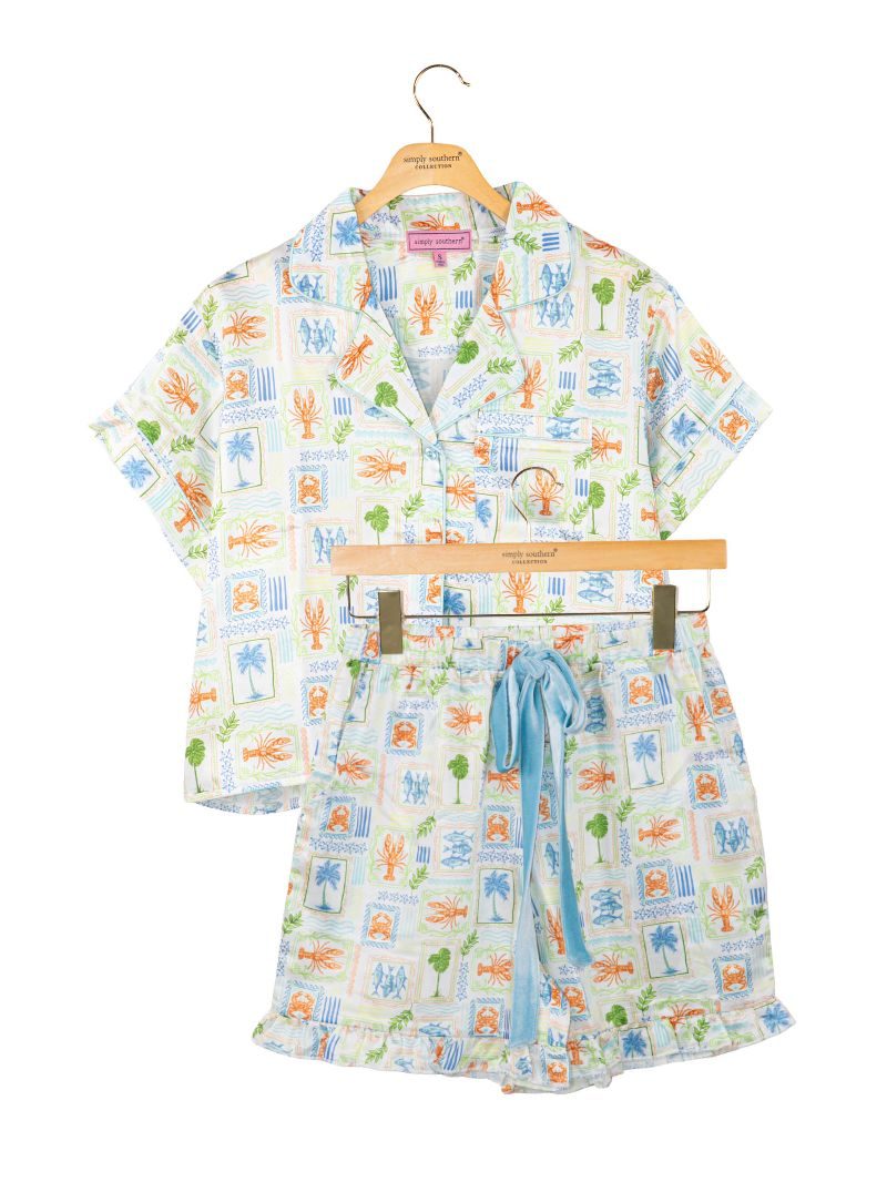 Simply Southern 0126 Soft Silk T-Shirt &amp; Shorts Pj Set