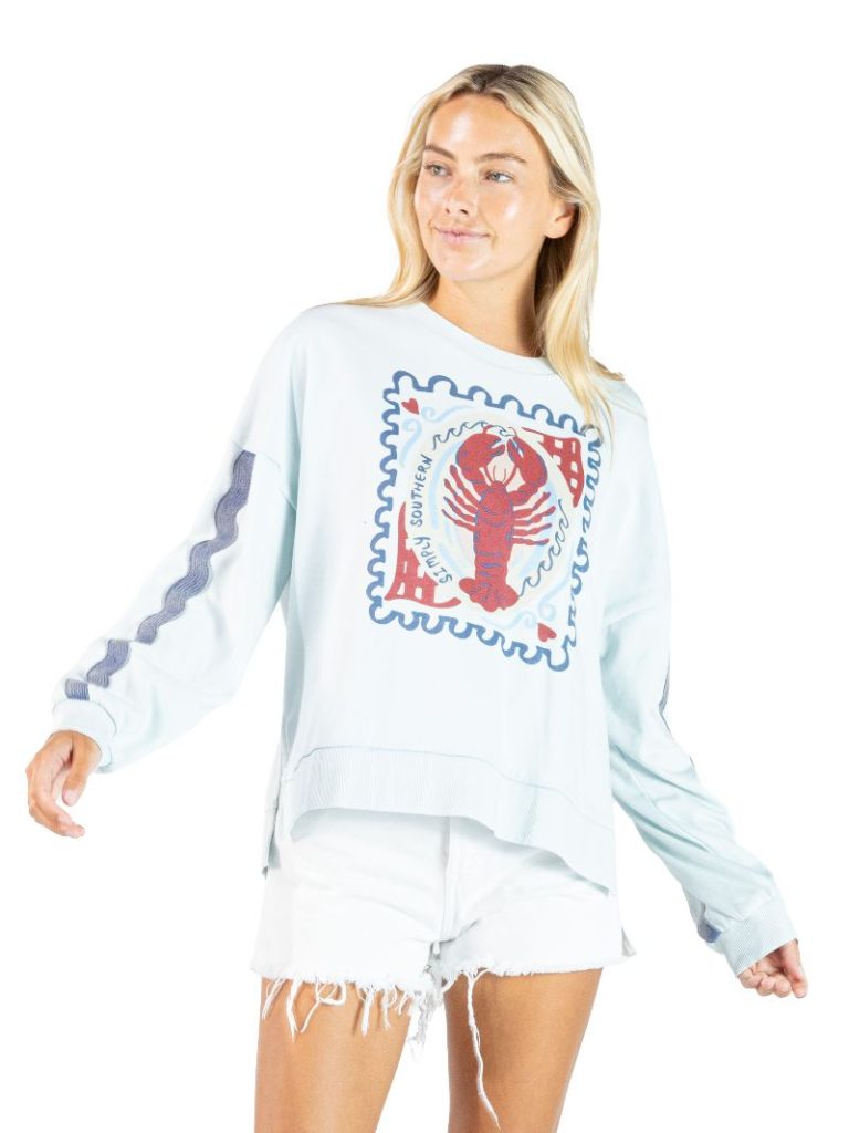 Simply Southern Lobster Crew Pullover Sweater