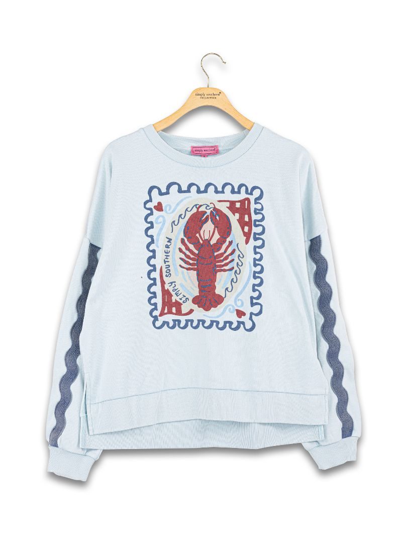 Simply Southern Lobster Crew Pullover Sweater