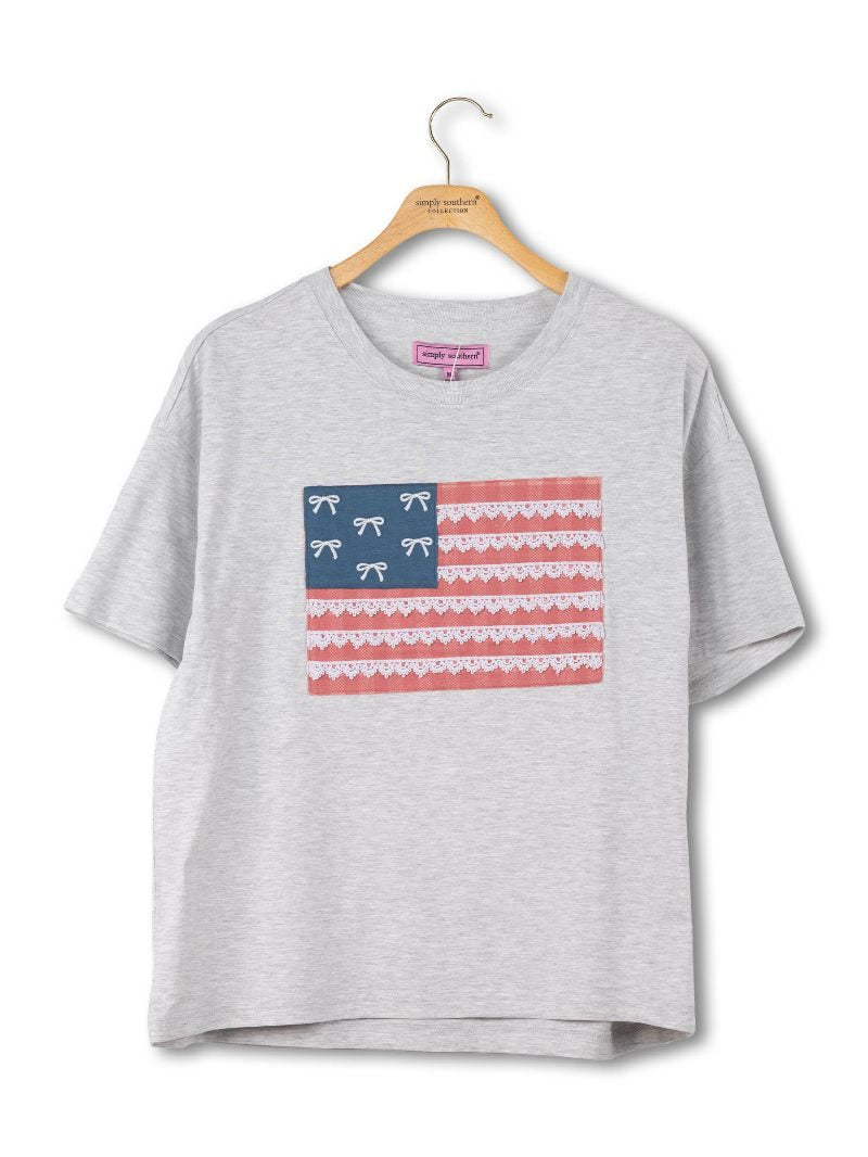 Simply Southern USA Flag Bow Applique T-Shirt - SimplyCuteTees