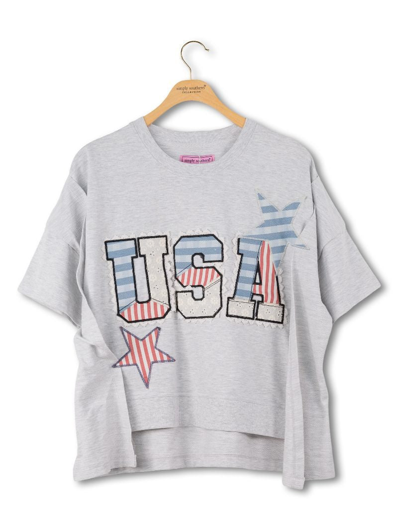 Simply Southern USA Patch Applique T-Shirt