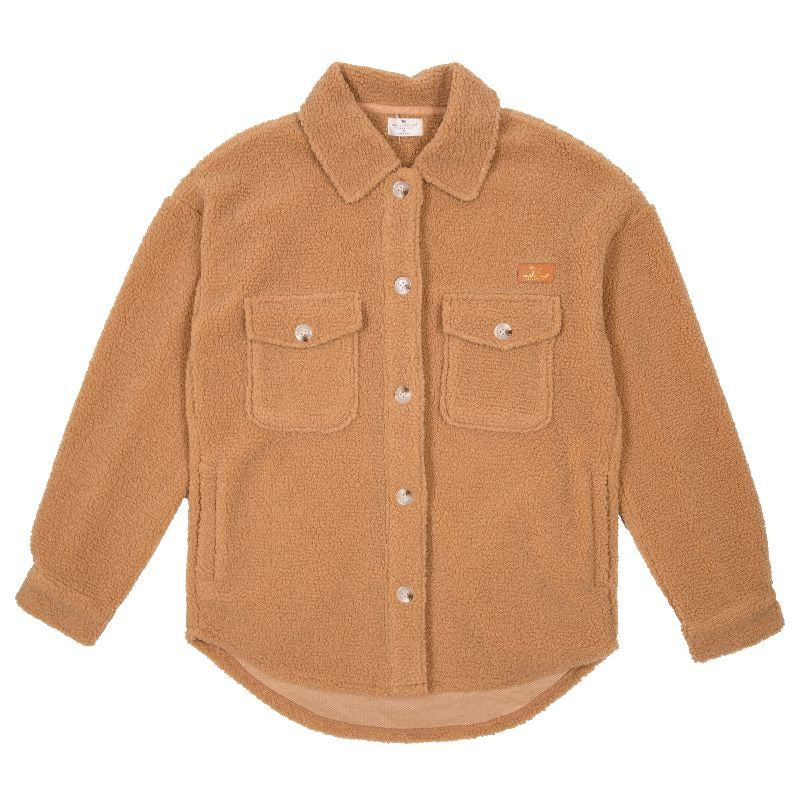 Simply Southern Cream Soft Fuzzy Shacket Jacket - SimplyCuteTees