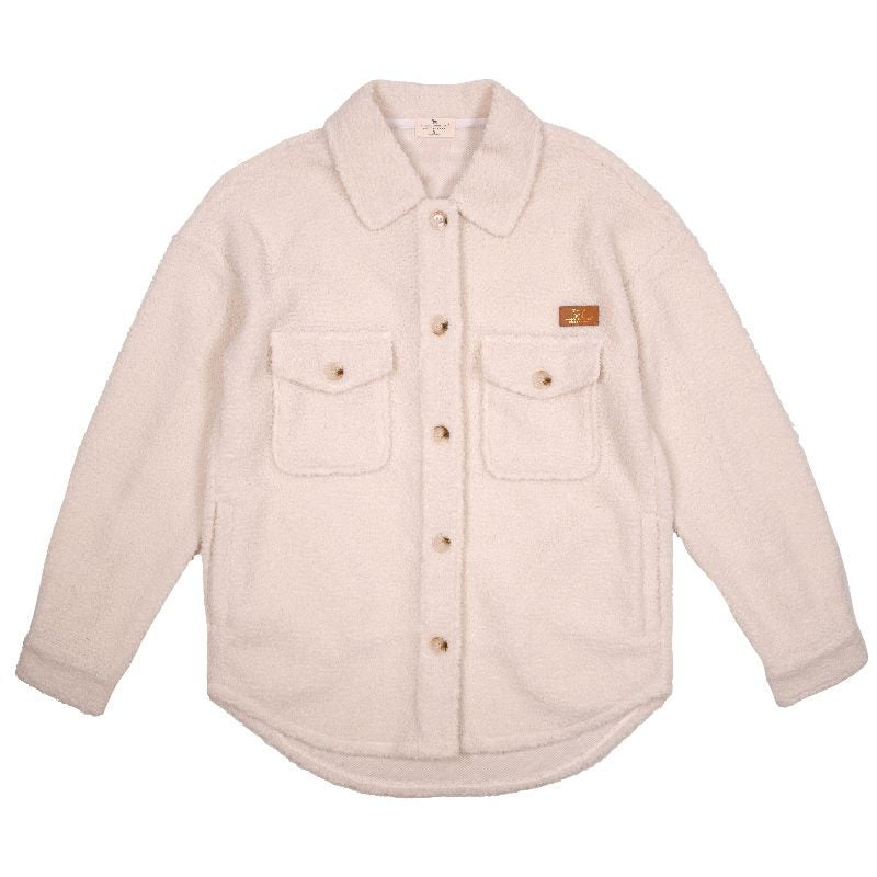 Simply Southern Cream Soft Fuzzy Shacket Jacket - SimplyCuteTees