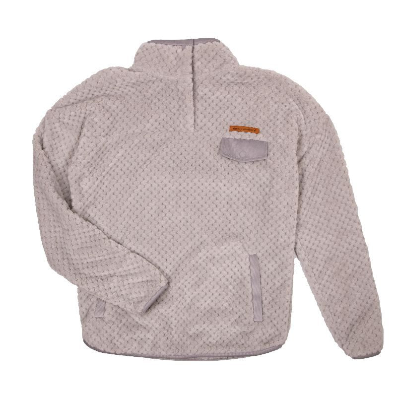 Simply Southern Fog Long Sleeve Soft Sherpa Pullover Sweatshirt
