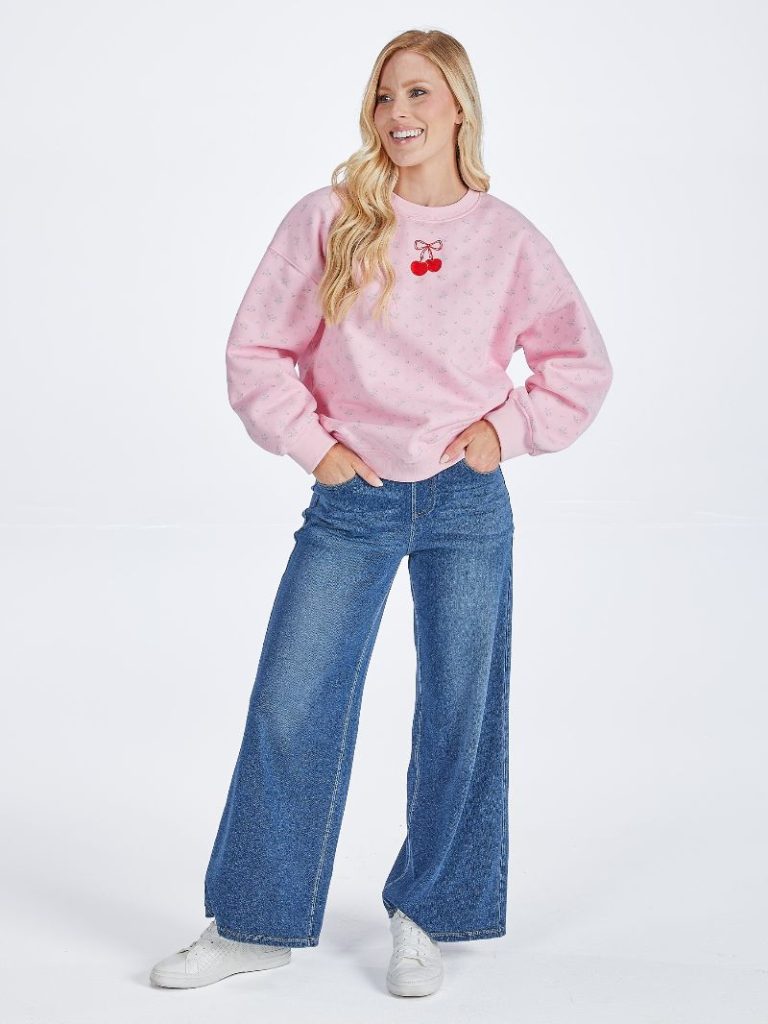 Simply Southern Cherry Day Crew Long Sleeve T-Shirt