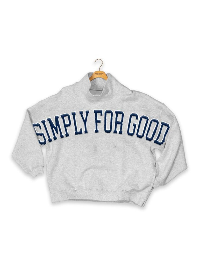 Simply Southern S4G Black Mock Neck Pullover Crew Oversized Sweatshirt