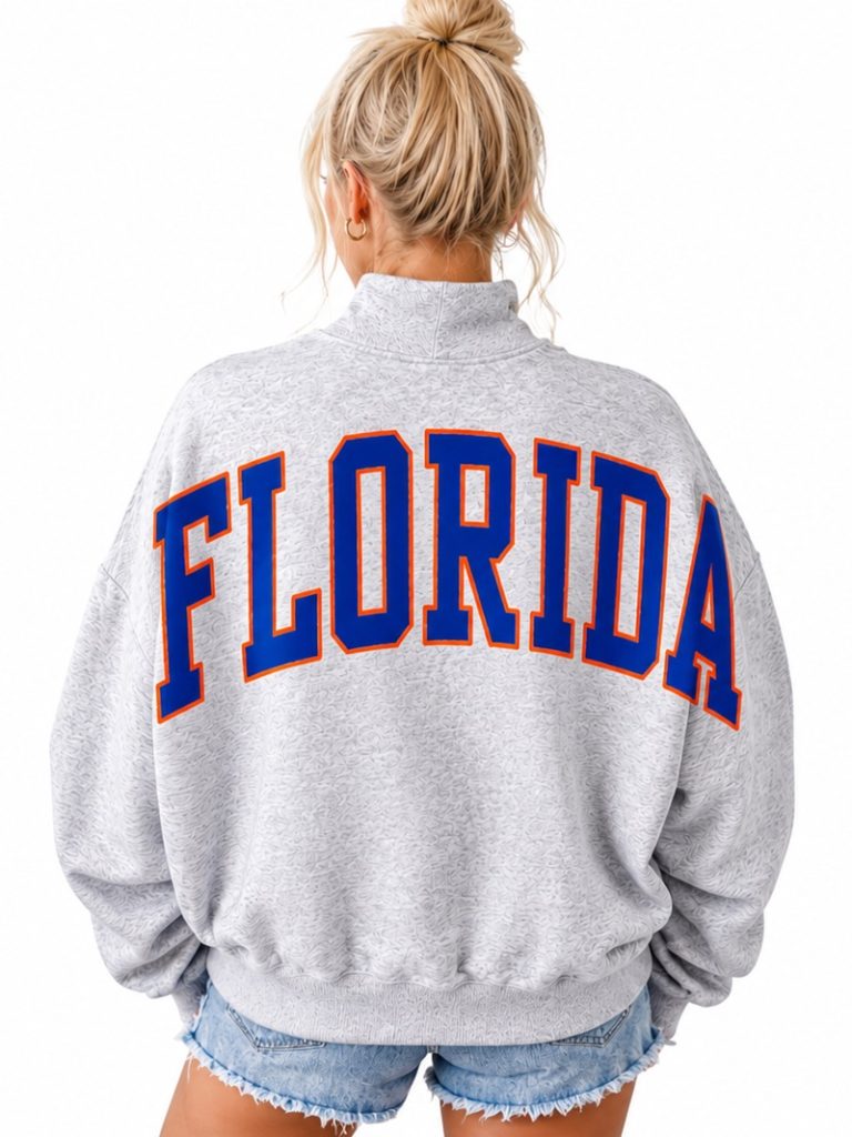 Simply Southern Florida Mock Neck Pullover Crew Oversized Sweatshirt