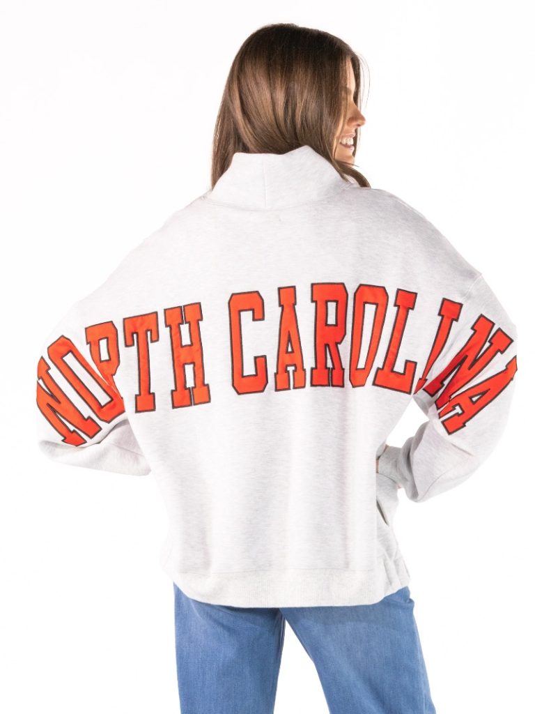 Simply Southern North Carolina Mock Neck Pullover Crew Oversized Sweatshirt