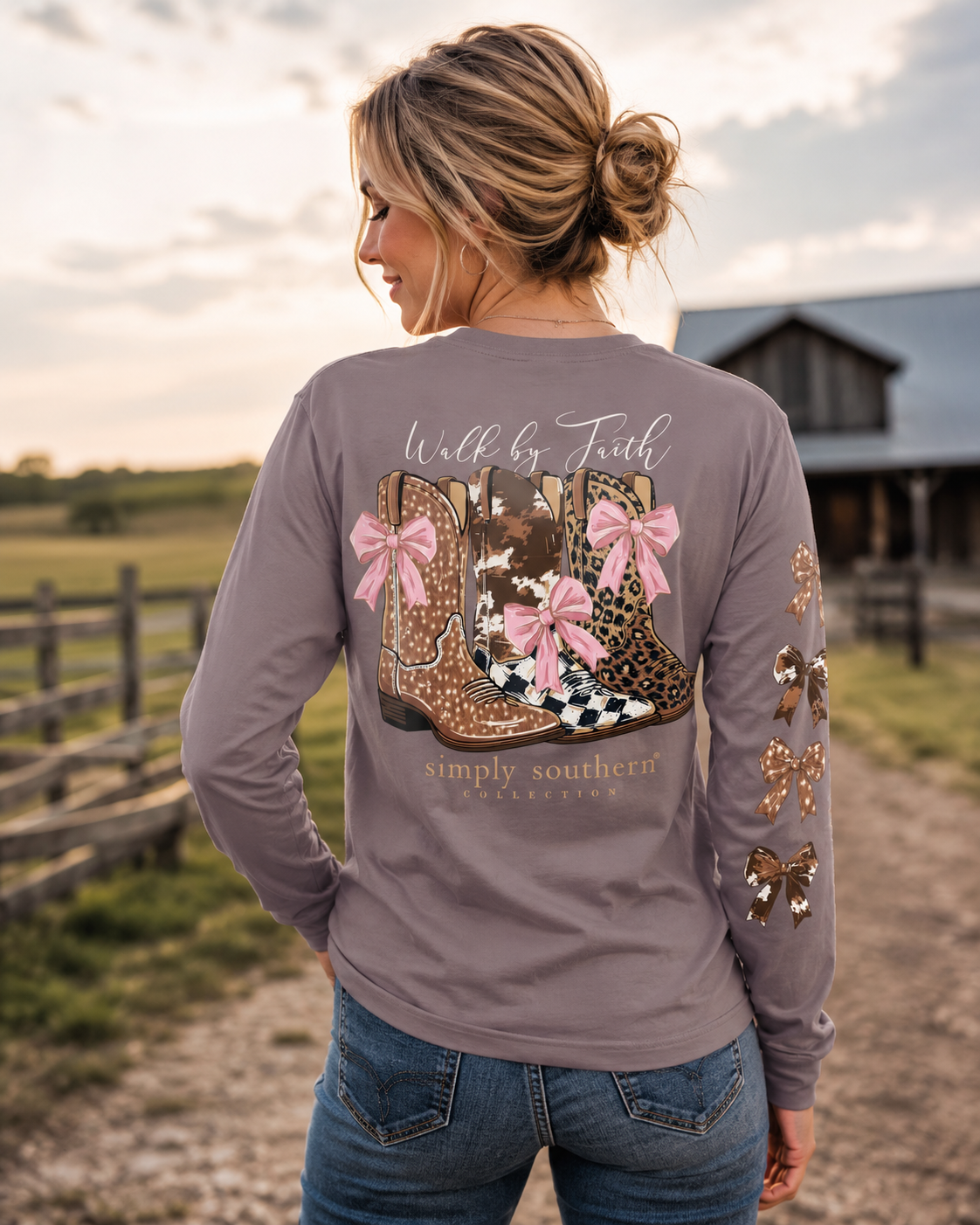Simply Southern Walk By Faith Boots Long Sleeve T-Shirt