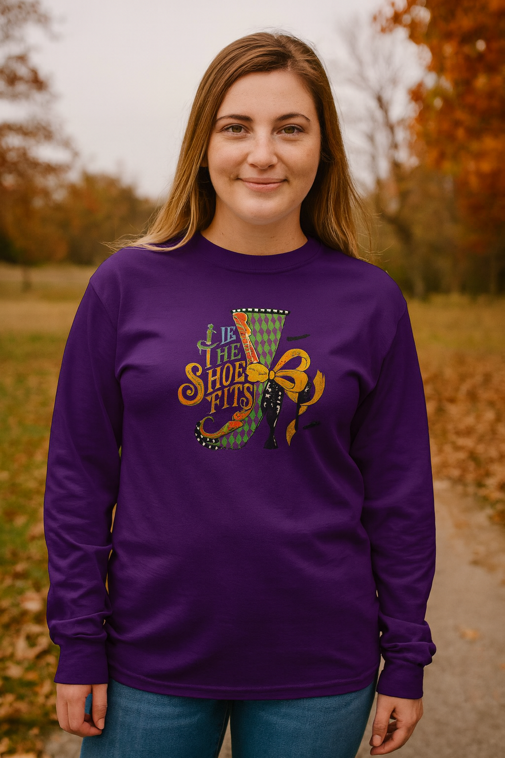 Southern Couture Soft If The Shoe Fits Fall Long Sleeve T-Shirt
