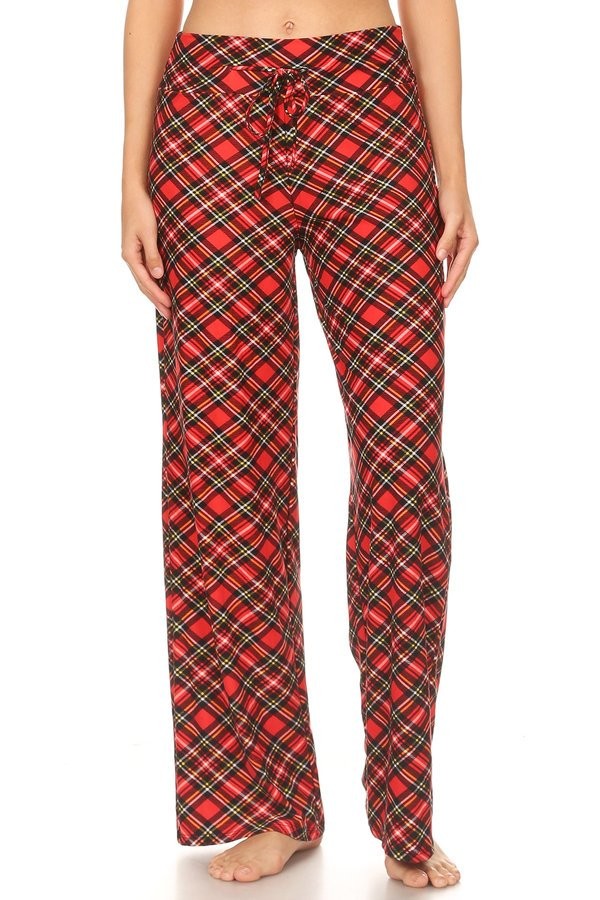 Red Plaid Comfortable Soft Lounge Pajama Pants