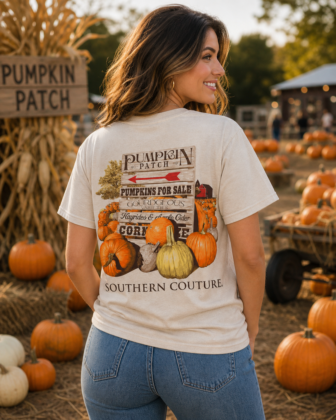 SALE Southern Couture Classic Pumpkin Patch Fall T-Shirt