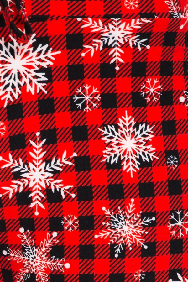 Snowflake Red Plaid Comfortable Soft Lounge Pajama Pants