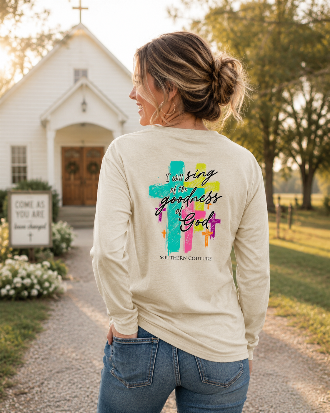 Southern Couture Classic Goodness Of God Long Sleeve T-Shirt