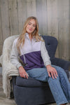Simply Southern Q-ZIP Color Block Plum Long Sleeve Pullover Jacket