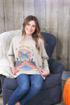 Simply Southern Distressed Happy Pullover Jersey Sweatshirt