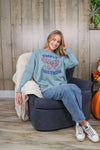 Simply Southern Distressed Butterfly Pullover Jersey Sweatshirt