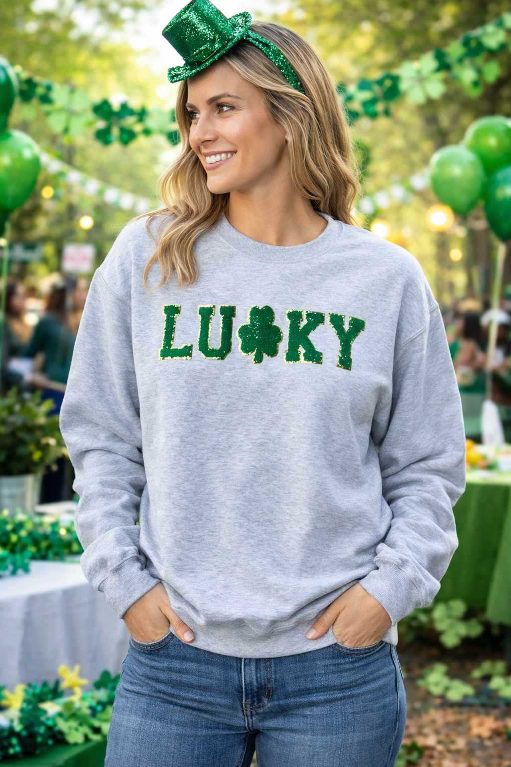 Girlie Girl Lucky Irish Long Sleeve Sweatshirt