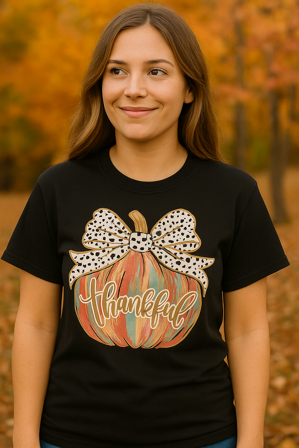 Southern Couture Soft Painted Pumpkin Fall T-Shirt