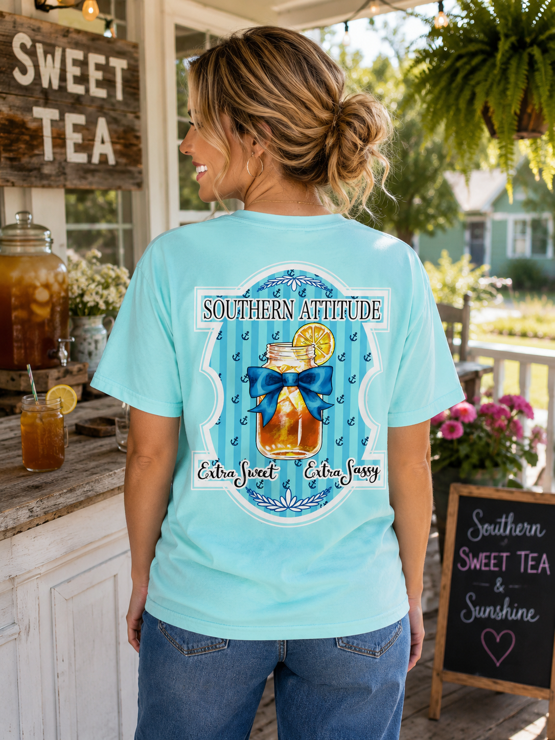 Southern Attitude Extra Sweet Extra Sassy Tea Mason Jar T-Shirt