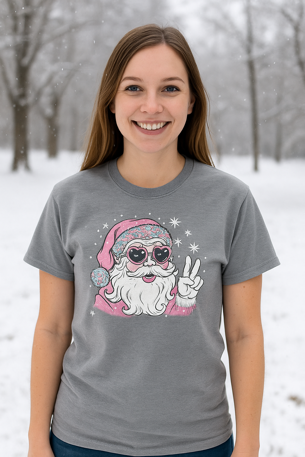 Southern Couture Soft Disco Santa Holiday T-Shirt