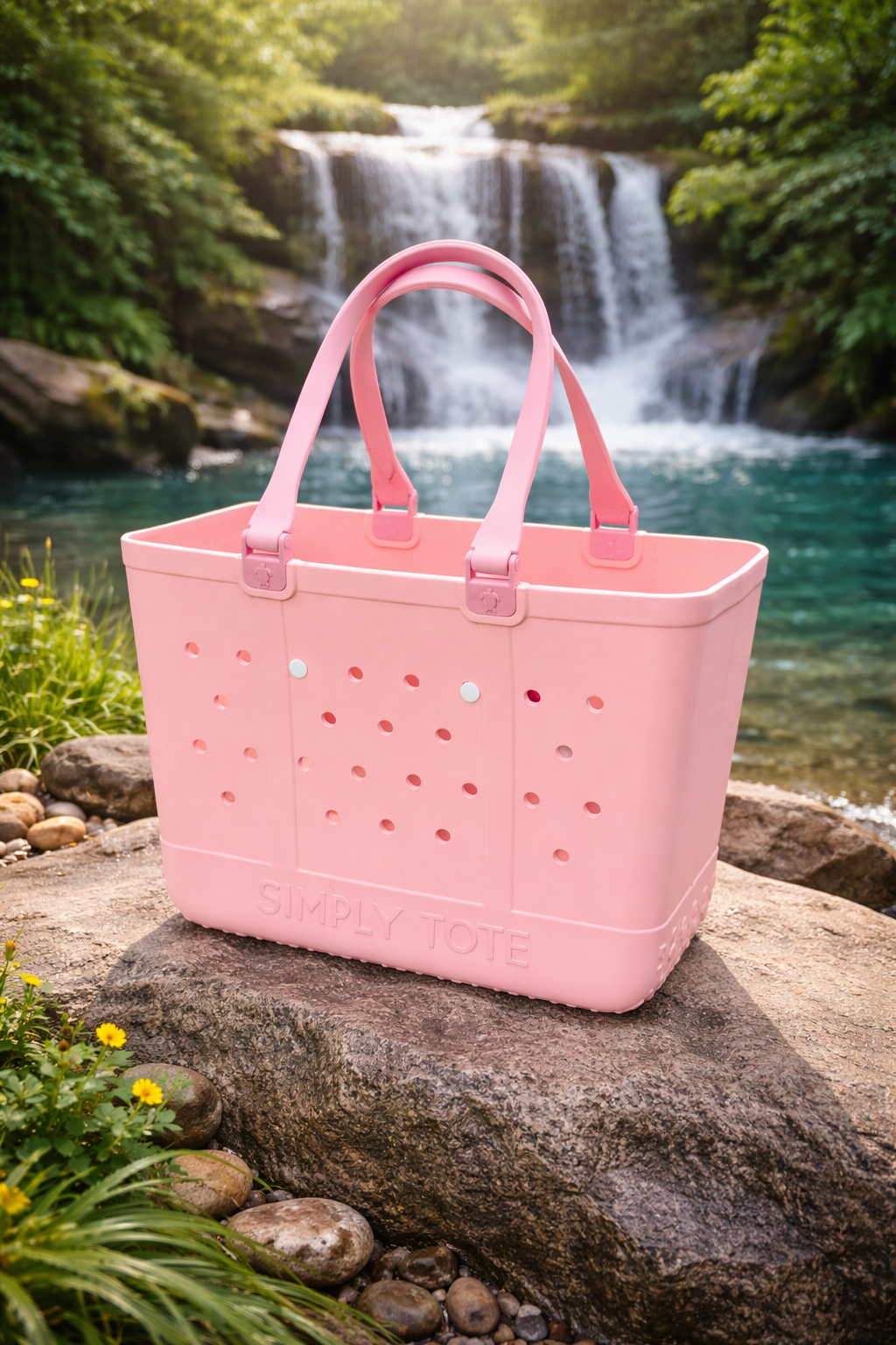 Simply Southern Solid Beach Waterproof Washable Large Tote Bag